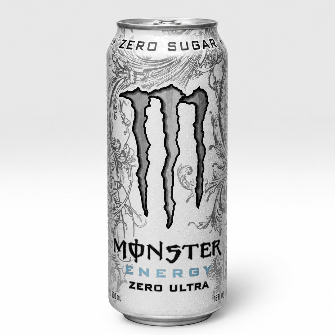 نوشیدنی انرژی زا بدون قند و کالری سفید مانستر ۵۰۰ میل monster